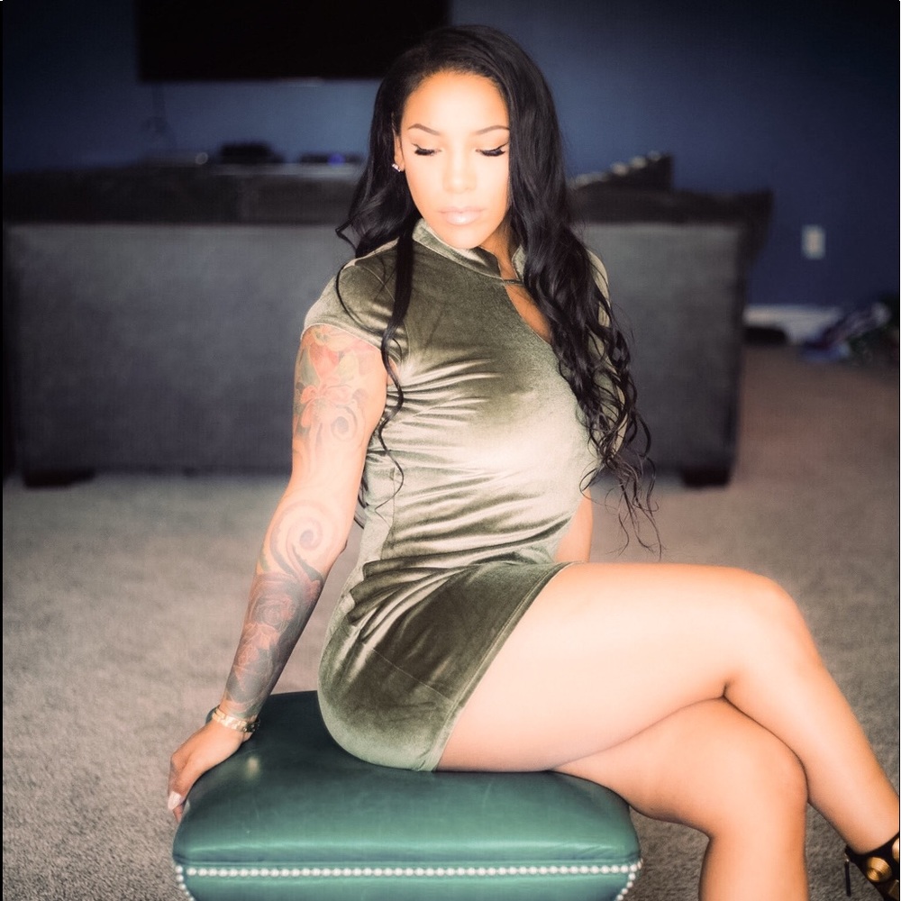 Olive suede dress